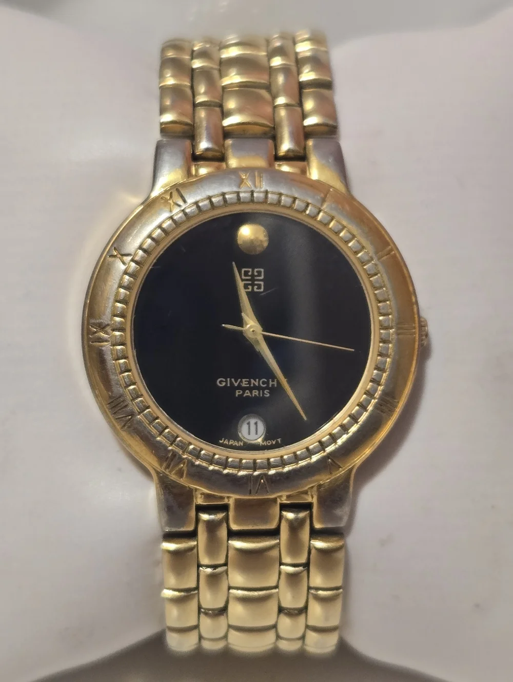 GUC Vintage Givenchy Gold Tone Black Dial Ladies Watch